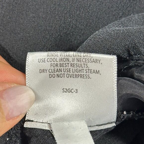 Eileen Fisher Silk Pants‎ Sz S Black Cropped Ankle Button Trousers Quiet Luxury - Picture 10 of 11